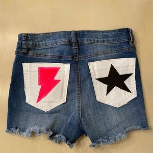 handpainted jean shorts
